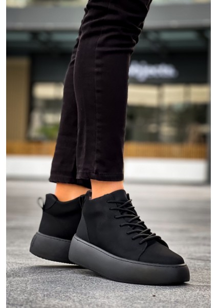 LE10 Bağcıklı Erkek Yüksek Siyah Taban Siyah Spor Bot fırsatları