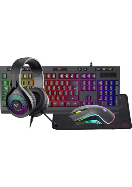 Gamenote KB887CM-TUR 4'lü Gaming Set – Klavye, Mouse, Kulaklık, Mousepad – Rgb Aydınlatma, Türkçe Q, 3.5mm Jack, Pc Uyumlu