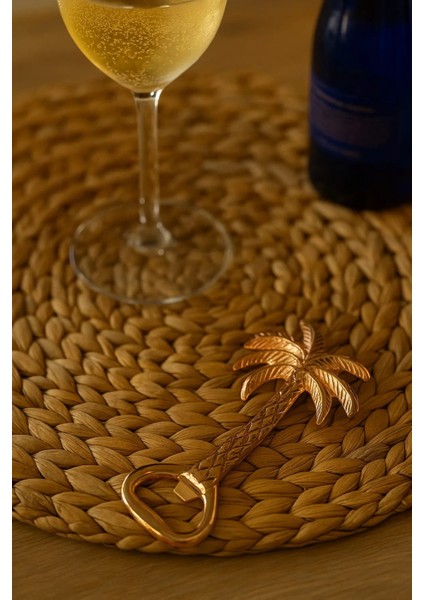 Palmiyeli Metal Şişe Açacağı – Retro Tropik Tasarım | Altın Renkli Dekoratif Açacak modelleri