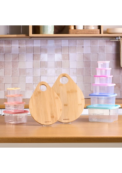 Damla 12 Parça Kesme Tahtalı Mutfak Seti