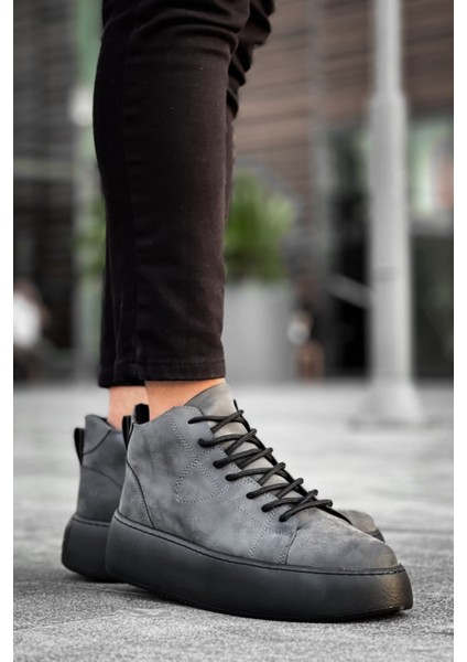 LE10 Bağcıklı Erkek Yüksek Siyah Taban Antrasit Spor Bot fiyatları