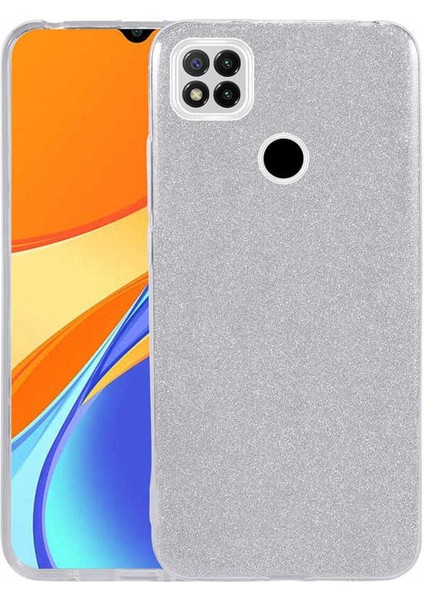 Xiaomi Redmi 9c Kılıf Parlak Simli Muhteşem Görünüm, Sert ve Dayanıklı