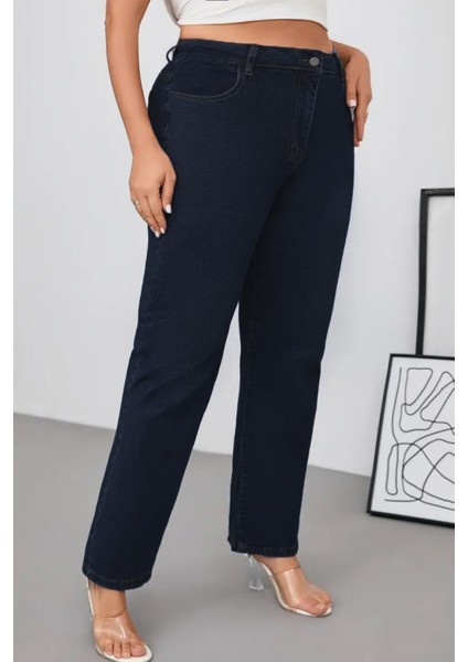 Cedy Denım - Kadın Büyük Benden Boru Paça Yüksek Bel Regular Fit Likralı Pantolon C626 indirimleri