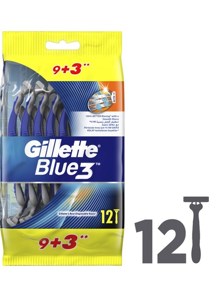 Blue3 Tıraş Bıçağı 12'li Poşet