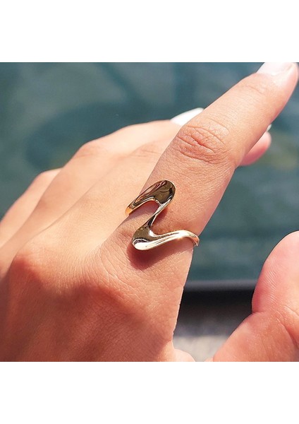 Gümüş Yüzük - Helezon Tasarım 925 Ayar Gümüş-Taşsız Gümüş Yüzük-Dalgalı Tasarım 925 Ayar Gümüş Yüzük modelleri