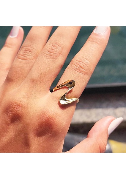 Gümüş Yüzük - Helezon Tasarım 925 Ayar Gümüş-Taşsız Gümüş Yüzük-Dalgalı Tasarım 925 Ayar Gümüş Yüzük indirimleri