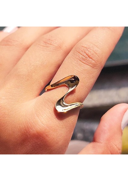 Gümüş Yüzük - Helezon Tasarım 925 Ayar Gümüş-Taşsız Gümüş Yüzük-Dalgalı Tasarım 925 Ayar Gümüş Yüzük