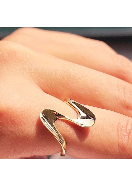 Gümüş Yüzük - Helezon Tasarım 925 Ayar Gümüş-Taşsız Gümüş Yüzük-Dalgalı Tasarım 925 Ayar Gümüş Yüzük