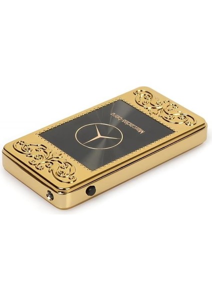 Mercedes Logolu Gold USB Şarjlı Elektronik Çakmak