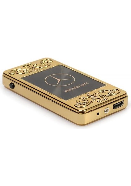 Mercedes Logolu Gold USB Şarjlı Elektronik Çakmak