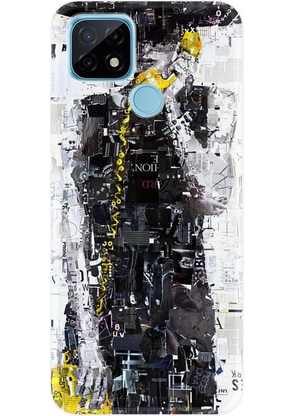 Oppo Realme C21 Uyumlu Kılıf Pure Modern Desenli Silikon Kapak
