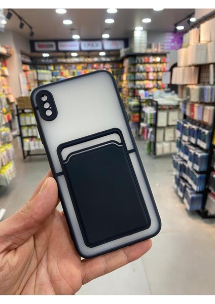 Apple iPhone Xs Max Kılıf Kredi Kartlıklı Silinebilir Arkası Mat Silikon Kenar Renkli fiyatları