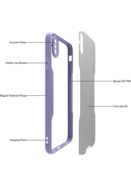 Apple iPhone Xs Max 6.5 Uyumlu Kılıf 0,2mm Ultra Ince Kamera Lensi Korumalı