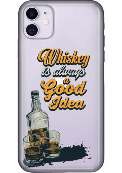 Iphone 11 Pure Modern Desenli Silikon Kılıf Viski