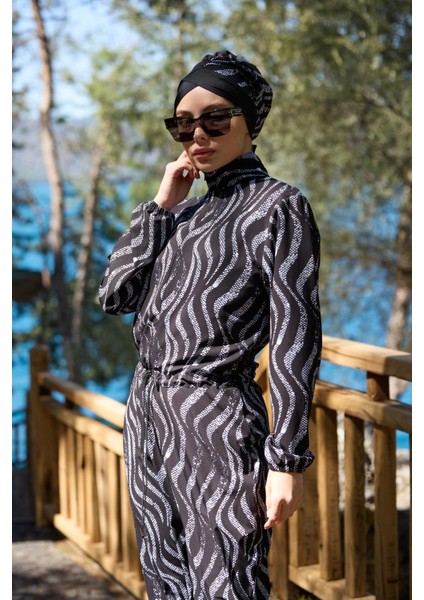 Nouréa Model Lycralı Tasarım Tesettür Tulum Mayo