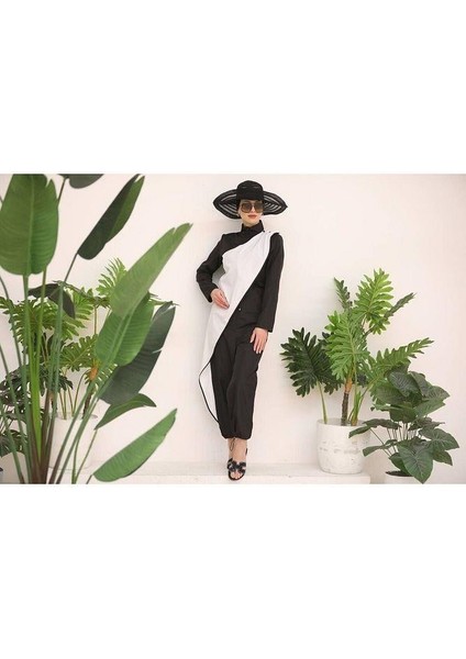 Ocean Beyaz Şeritli Tasarım Tesettür Tulum Mayo fiyatları