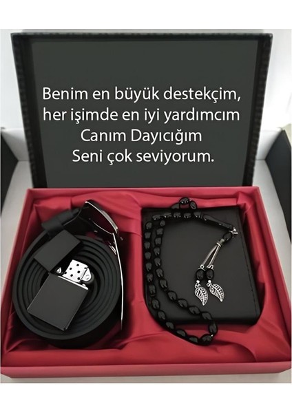 Alsepeteavm Dayı Ya Hediye Cüzdan Kemer Tespih Çakmak Seti
