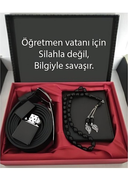 Alsepeteavm Öğretmenler Günü Hediye Cüzdan, Kemer, Tespih, Çakmak