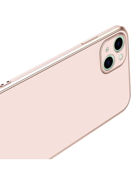 Apple iPhone 14 Plus Birinci Sınıf Tpu Kapak, Kenarları Altın Rengi Lüx Kaplamadır.