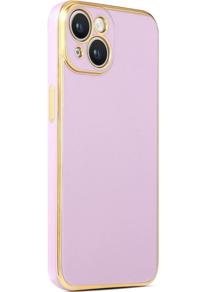 Apple iPhone 14 Birinci Sınıf Tpu Kapak, Kenarları Altın Rengi Lüx Kaplamadır.