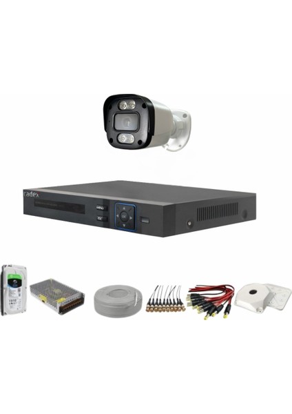 1'li 2 Mp Ahd Kamera Seti- 3.6mm Full Color Serisi