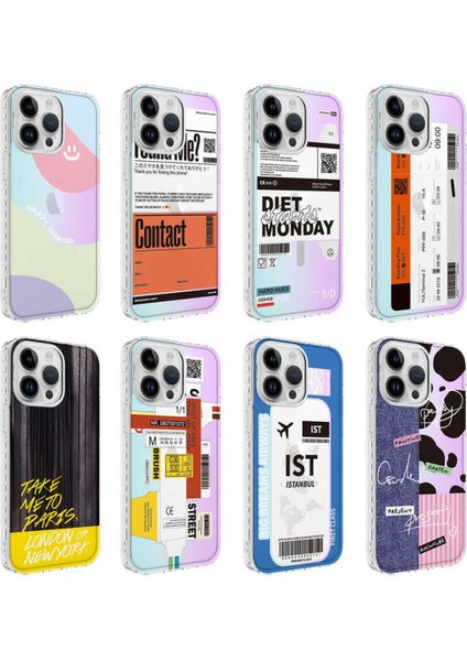 Apple Iphone 13 Pro Max Kılıf Airbag Kenarlı Renkli Desenli Silikon Elegans Kapak