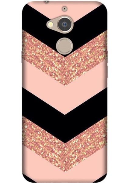 General Mobile Gm 8 Pure Modern Desenli Silikon Kılıf Simli Pullu Mermer
