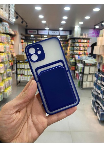 Apple iPhone 12 Kılıf Kredi Kartlıklı Silinebilir Arkası Mat Silikon Kenar Renkli fırsatları