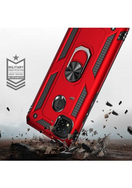 Xiaomi Redmi 9c Kılıf Çift Katmanlı Polikarbon Koruma ve Manyetik Tutucu Stand Yüzük fırsatları
