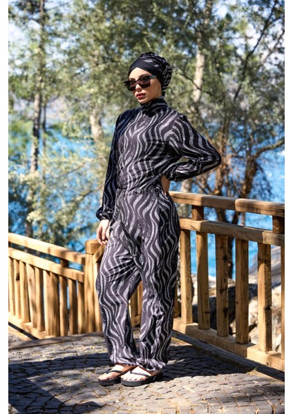 Nouréa Model Lycralı Tasarım Tesettür Tulum Mayo