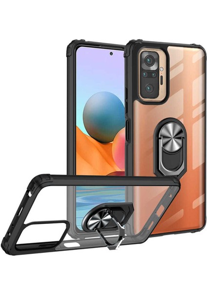 Xiaomi Redmi Note 10 Pro Kılıf Anti-Shock Darbe Önleyici Renkli Kenarlar, Metal Yüzüklü Kılıf indirimleri