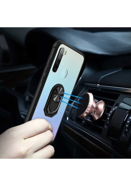 Xiaomi Redmi Note 8 Kılıf Anti-Shock Darbe Önleyici Renkli Kenarlar, Metal Yüzüklü Kılıf fiyatları