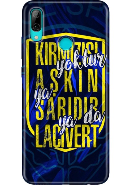 Huawei P Smart 2019 Kılıf Colored Desenli Silikon Aşkın Rengi Sarı Lacivert