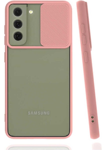 Samsung Galaxy S21 Fe Uyumlu Kılıf Kamera Kapaklı Lens Korumalı Mat