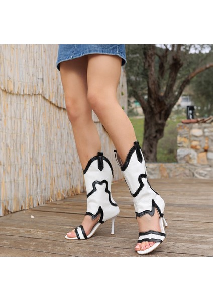 Merliya Beyaz Cilt Desenli Bootie - Lisinya
