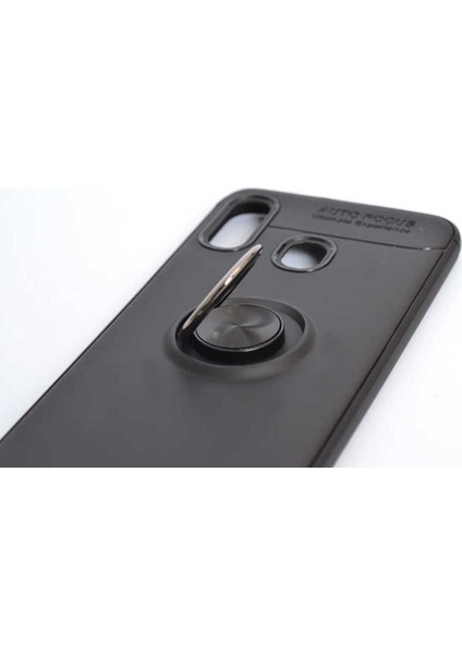 Samsung Galaxy A20 Kılıf Yüzüklü ve Manyetik Araç Tutuculu Tpu Silikon