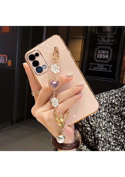 Apple iPhone 14 Pro Max Uyumlu Renkli Zincir Takı Tasarımıyla El Tutamaçlı Moda Kılıf