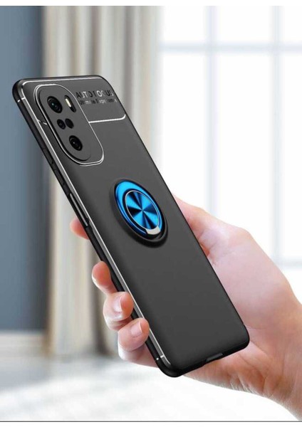 Xiaomi Poco F3 Kılıf Yüzüklü ve Manyetik Araç Tutuculu Tpu Silikon