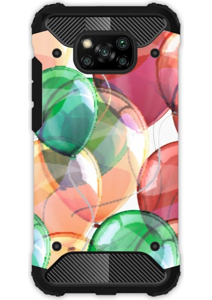 Xiaomi Poco X3 Nfc Uyumlu Kılıf Desenli Antishock Crash Kapak - Balon