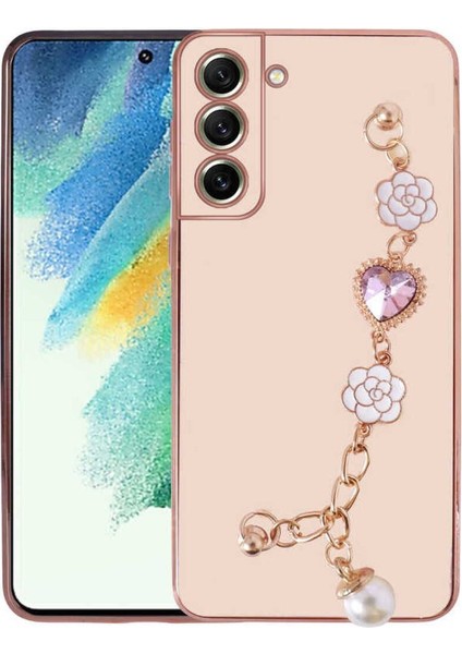 Samsung Galaxy S21 Fe Uyumlu Renkli Zincir Takı Tasarımıyla El Tutamaçlı Moda Kılıf