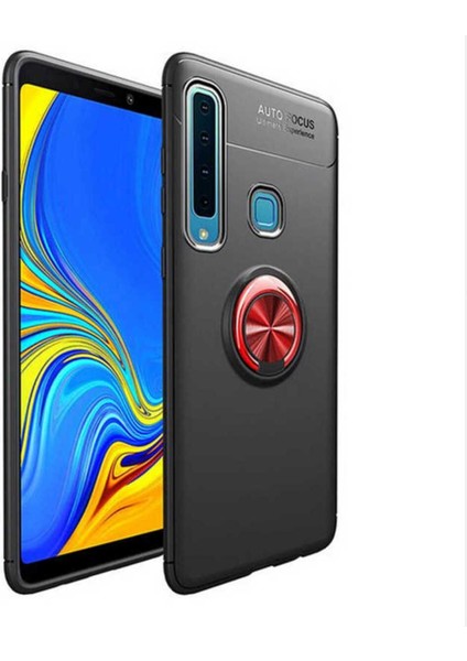 Samsung Galaxy A9 2018 Kılıf Yüzüklü ve Manyetik Araç Tutuculu Tpu Silikon
