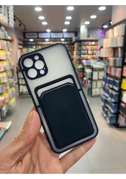 Apple iPhone 12 Pro Kılıf Kredi Kartlıklı Silinebilir Arkası Mat Silikon Kenar Renkli fiyatları