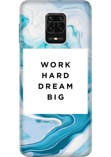 Xiaomi Redmi Note 9s - Note 9 Pro Tıpalı Kamera Korumalı Kılıf - Work Hard Dream Big