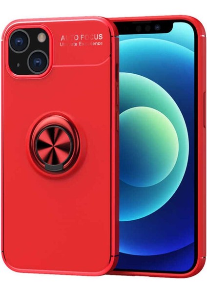 Apple iPhone 13 Kılıf Yüzüklü ve Manyetik Araç Tutuculu Tpu Silikon