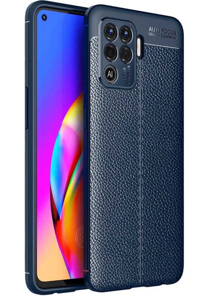 Oppo Reno 5 Lite Uyumlu Deri Görünümlü Kılıf