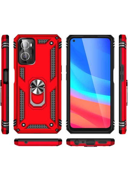 Oppo A76 Kılıf Çift Katmanlı Polikarbon Koruma ve Manyetik Tutucu Stand Yüzük modelleri