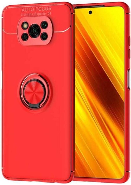 Xiaomi Poco X3 Kılıf Yüzüklü ve Manyetik Araç Tutuculu Tpu Silikon
