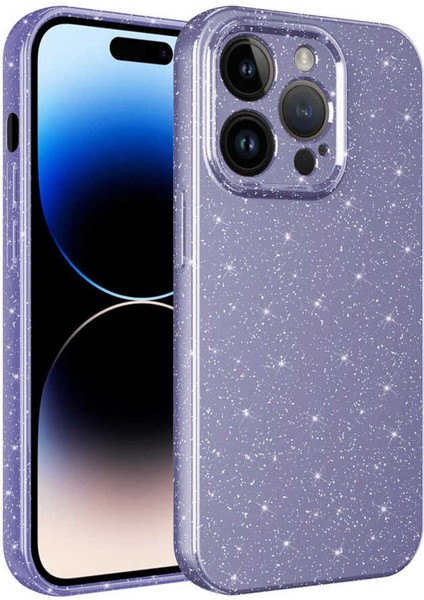 Apple iPhone 14 Pro Kılıf Kamera Korumalı Işıltılı Orta Sertlikte Dayanıklı ve Simli Lüks Shiny