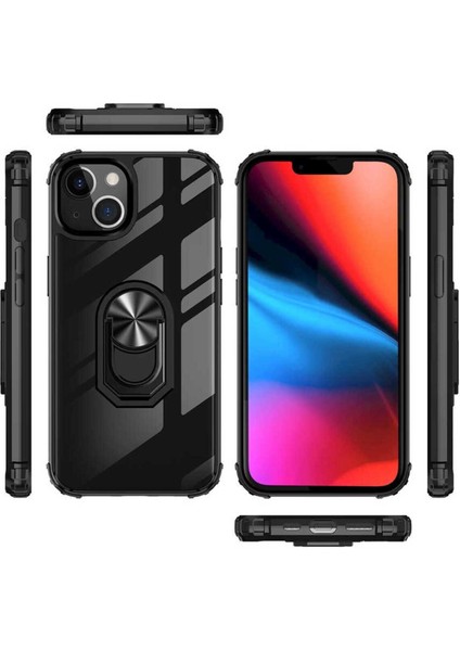 Apple iPhone 13 Mini Kılıf Anti-Shock Darbe Önleyici Renkli Kenarlar, Metal Yüzüklü Kılıf modelleri