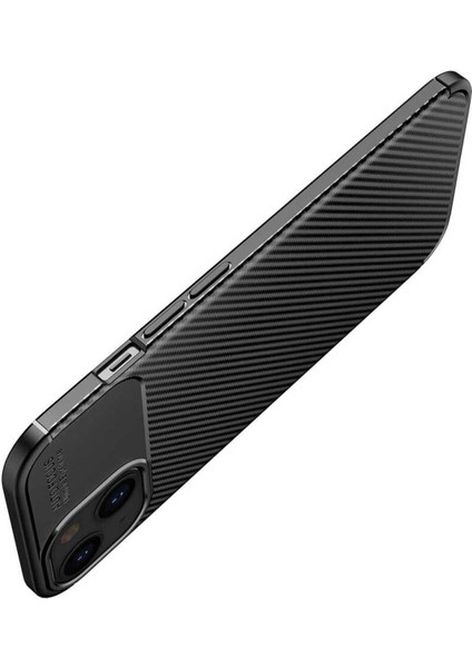 Apple iPhone 13 Kılıf Karbon Fiber Görünümlü Ultra Ince Carbon Case
